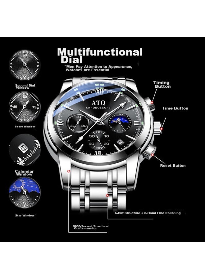 Atq Swiss Quality Watch, Men's Mechanical Style, Luminous Men's Watch, Multifunctional, Student Sports - Image 2