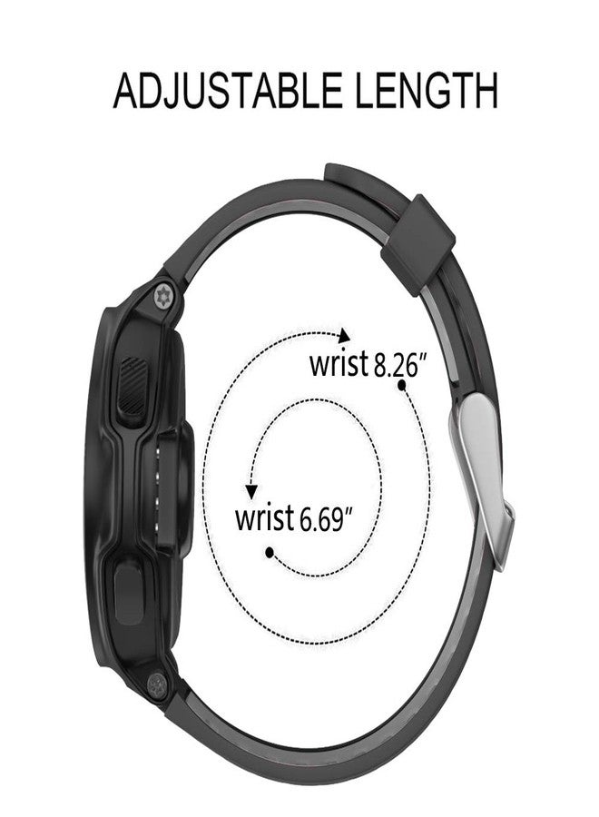 ISABAKE Compatible Forerunner 735XT Band Soft Silicone Sport Watch Strap Wristbands for Forerunner 220 230 235 620 630 Approach S20 S5 S6(Black/Gray) - Image 5