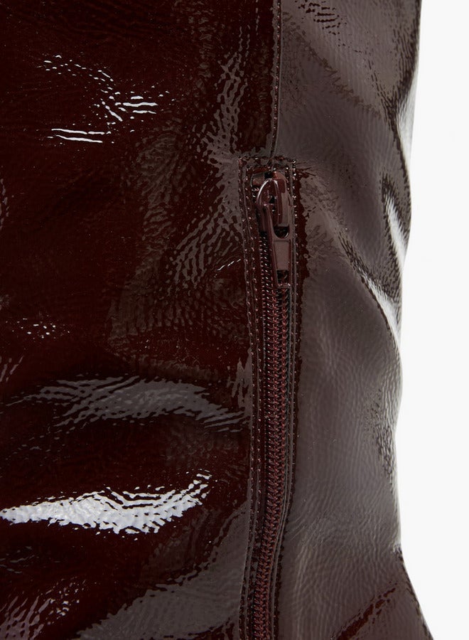 Celeste Women's Solid High Shaft Boots with Zip Closure and Stiletto Heels - Image 4