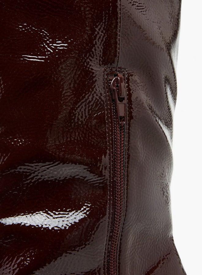 سيليست أحذية نسائية عالية بساق صلبة وسحاب وكعب خنجر - Image 4