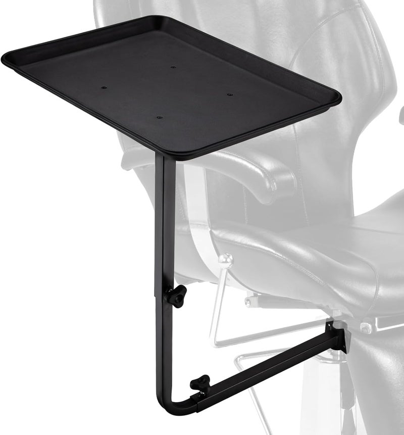 Noverlife Salon Metal Tray Attached to Chair 360 Degree Rotation Barber Chair Tray for Hairdressing Tools Fully Adjustable Hairstylist Chair Tray wo Wheels for Salon Barber Tattoo Tools Makeups