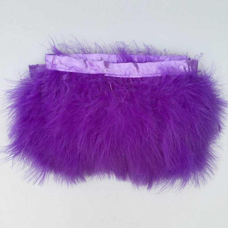 Sowder Turkey Marabou Feather Fringe Trim Pack of 2 Yards(Purple) - Image 1