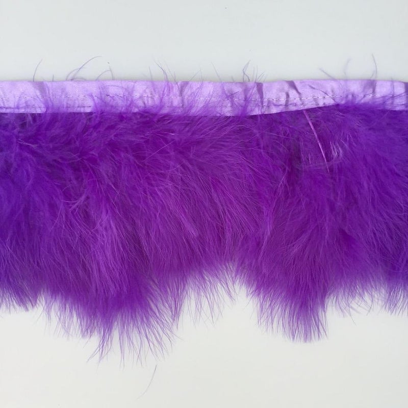 Sowder Turkey Marabou Feather Fringe Trim Pack of 2 Yards(Purple) - Image 2