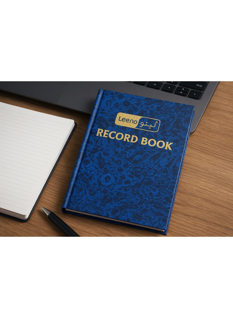 لينو دفتر تسجيل لينو مقاس A5 - 100 ورقة، غلاف أزرق متين مع صفحات بيضاء للمكتب والمدرسة - Image 2