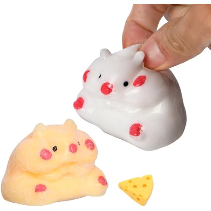 anztqiuu 4 Pack Squishy Hamster Squishy Squeeze Toys, Cute Soft Squishy Toys, Party Favors Fidget Toys Squishy Suitable Adults Kids, Stress Relief Kawaii Squishies Mochi Sensory Toys - Image 3