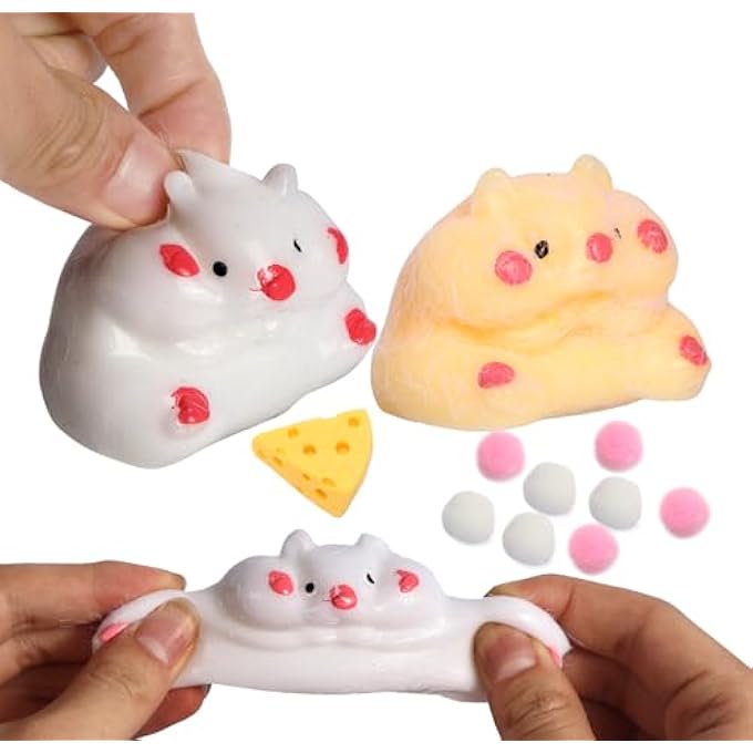 anztqiuu 4 Pack Squishy Hamster Squishy Squeeze Toys, Cute Soft Squishy Toys, Party Favors Fidget Toys Squishy Suitable Adults Kids, Stress Relief Kawaii Squishies Mochi Sensory Toys - Image 1