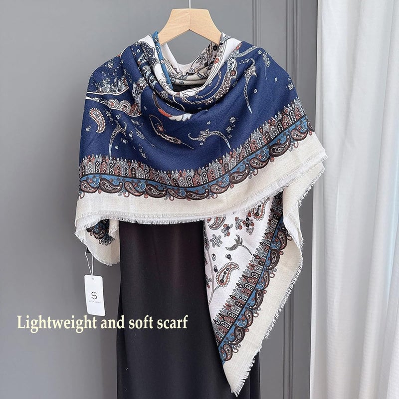 K-Elewon Large Square Scarf 51" Cotton and Linen Scarf Fashion Scarves Hair Wrapping Scarfs Neck Scarves for Women H23-02 - Image 3