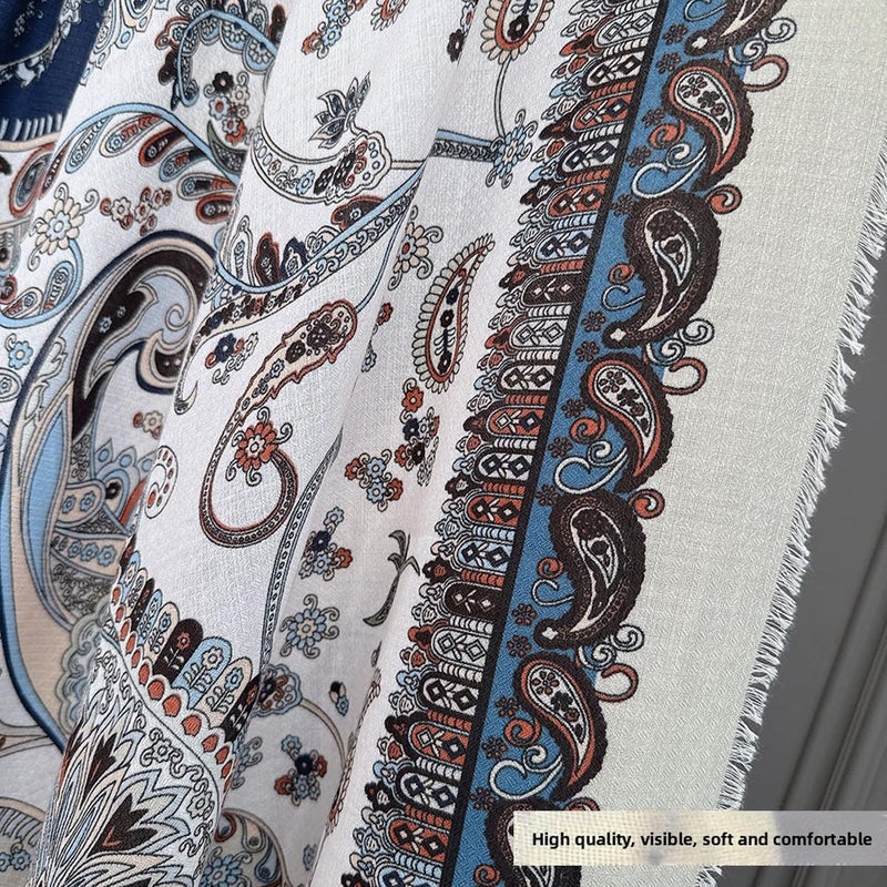 K-Elewon Large Square Scarf 51" Cotton and Linen Scarf Fashion Scarves Hair Wrapping Scarfs Neck Scarves for Women H23-02 - Image 5