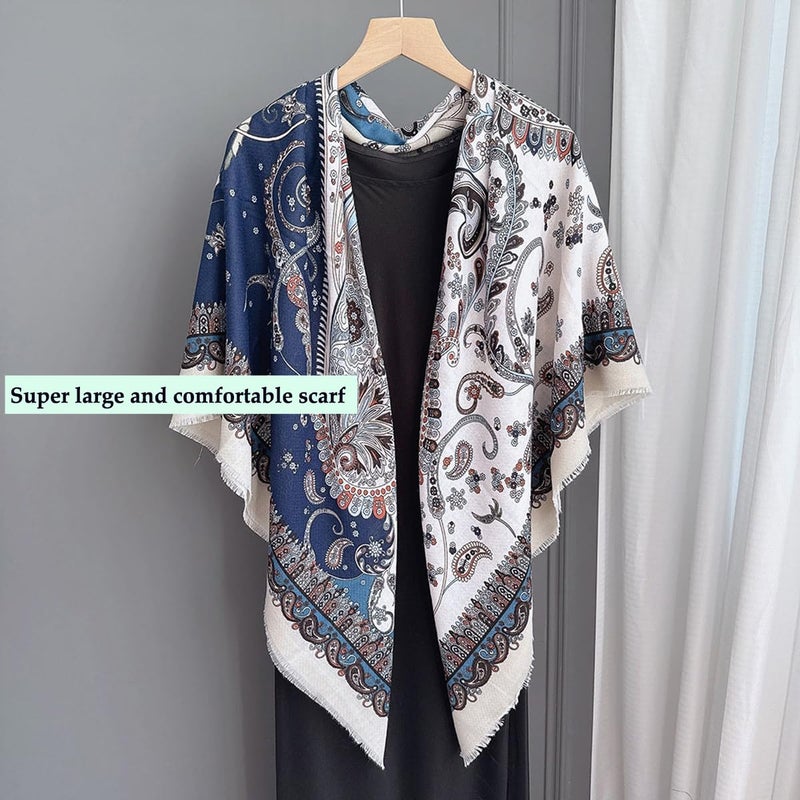 K-Elewon Large Square Scarf 51" Cotton and Linen Scarf Fashion Scarves Hair Wrapping Scarfs Neck Scarves for Women H23-02 - Image 2