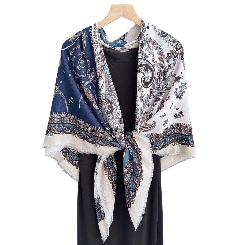 K-Elewon Large Square Scarf 51" Cotton and Linen Scarf Fashion Scarves Hair Wrapping Scarfs Neck Scarves for Women H23-02 - Image 1