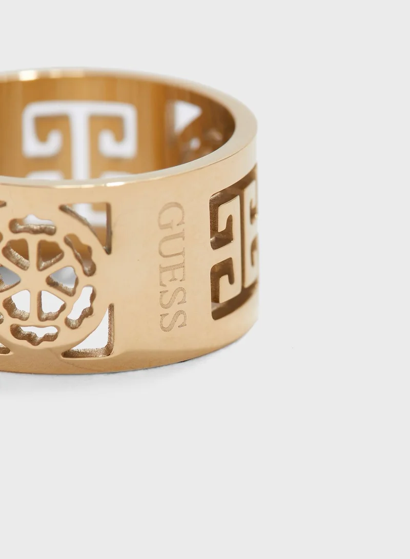 GUESS Greek Peony Band Ring