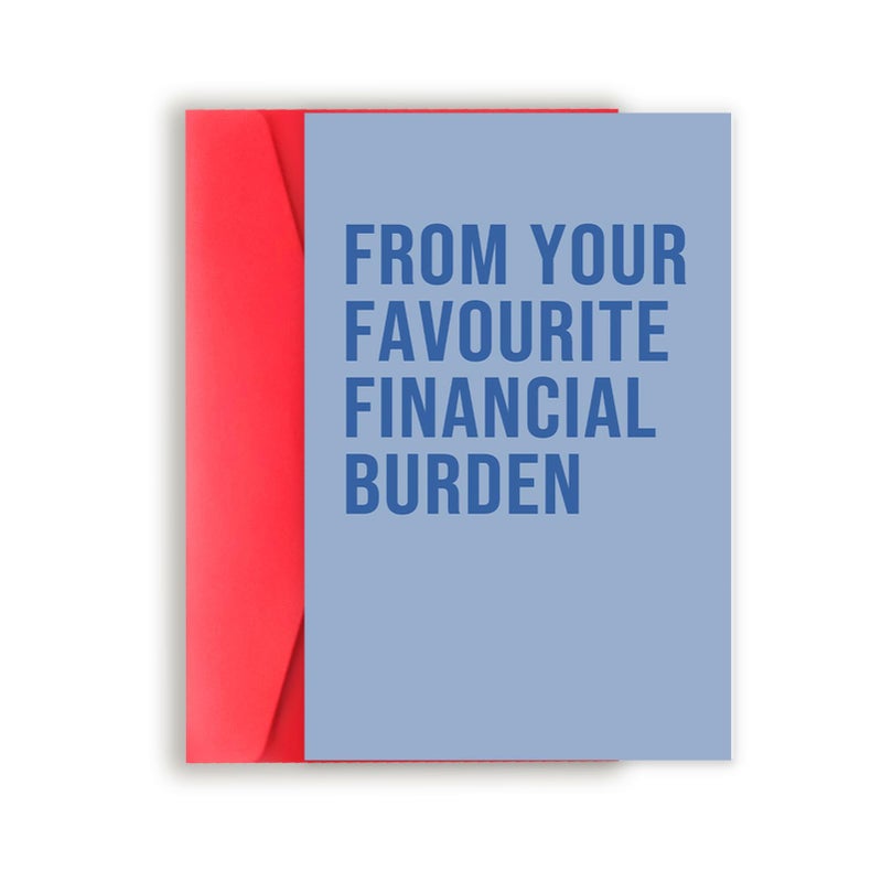 Asmallgf Funny Fathers Day Card, Fathers Day Gift from Daughter Son, Father‘s Day Gift for Dad, (From Your Favorite Financial Burden) - Image 1