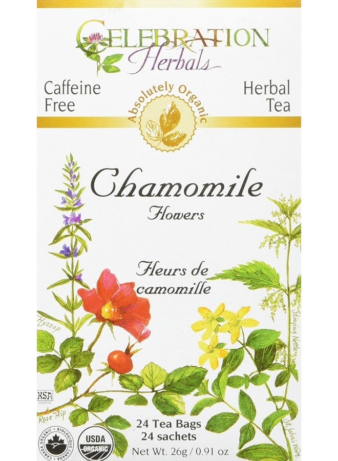 CELEBRATION HERBALS Chamomile Flowers Tea Organic 24 Bag, 0.02 Pound - Image 1