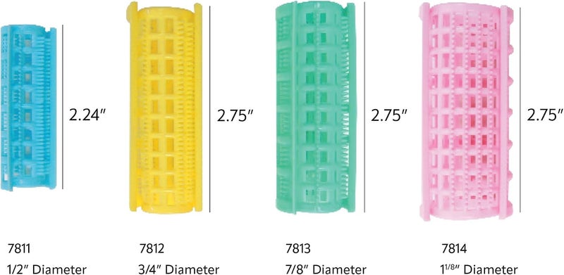 DONNA Snap on Rollers Rollers Foam Hair Rollers Hair Curlers Hair Clips for Hairdressing Styling Heatless Hair Curler 1/2"(D) SMALL LT. BLUE 14PCS