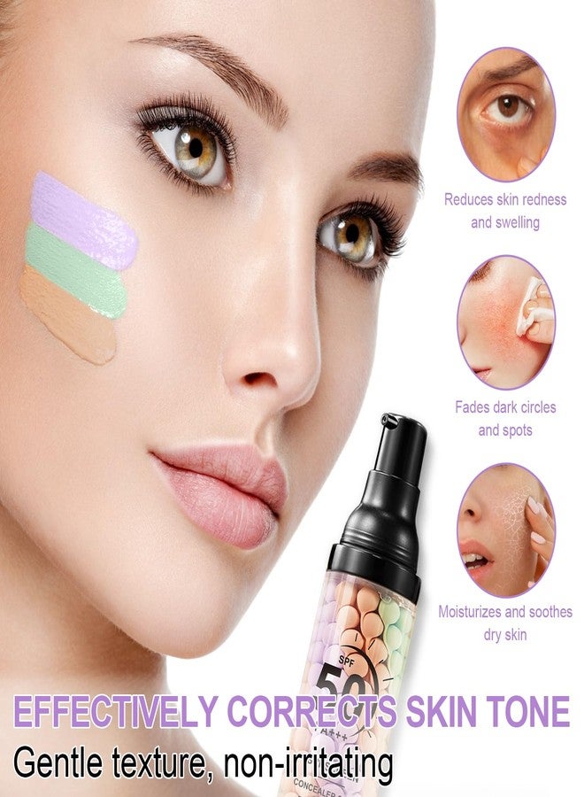 LemonSac 2PCS 3 In 1 Primer for Face Before Makeup With Powder Puff,SPF 50, Sunscreen One Step Color Corrector Face Isolation Cream With, Blurs Imperfections Oil Control & Moisturizing Skin Tone Correcting - Image 4