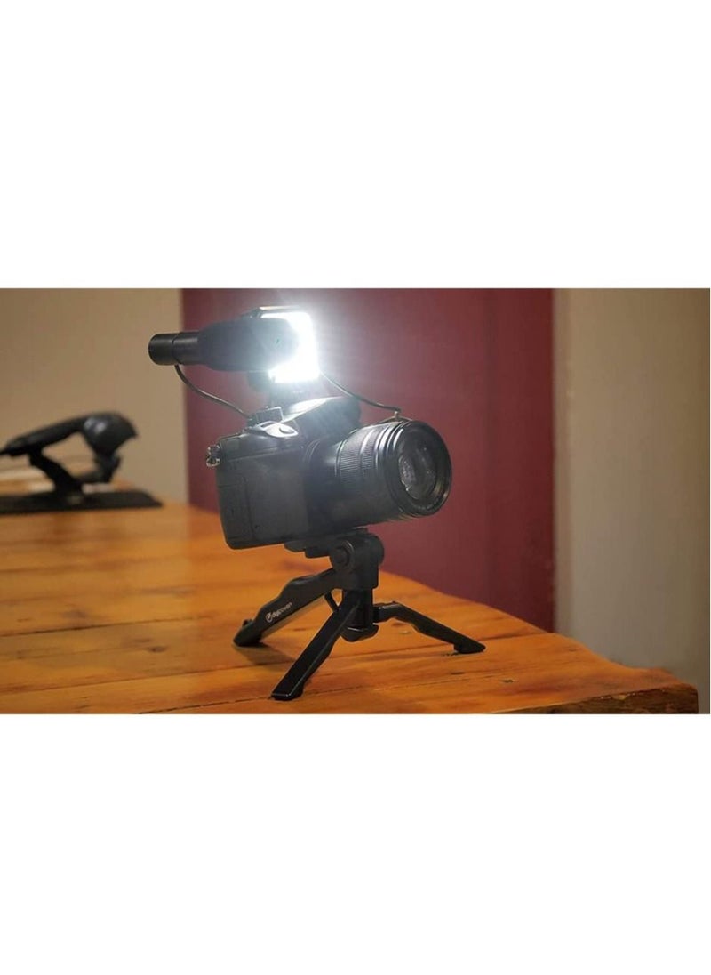 Generic - Tripod Holder, Video Kit Accessories, Table Tripod Phone Holder, Microphone LED Video Light Remote Shutter, for Phone Video Recording, for YouTube, for Vlog (black) - Image 1