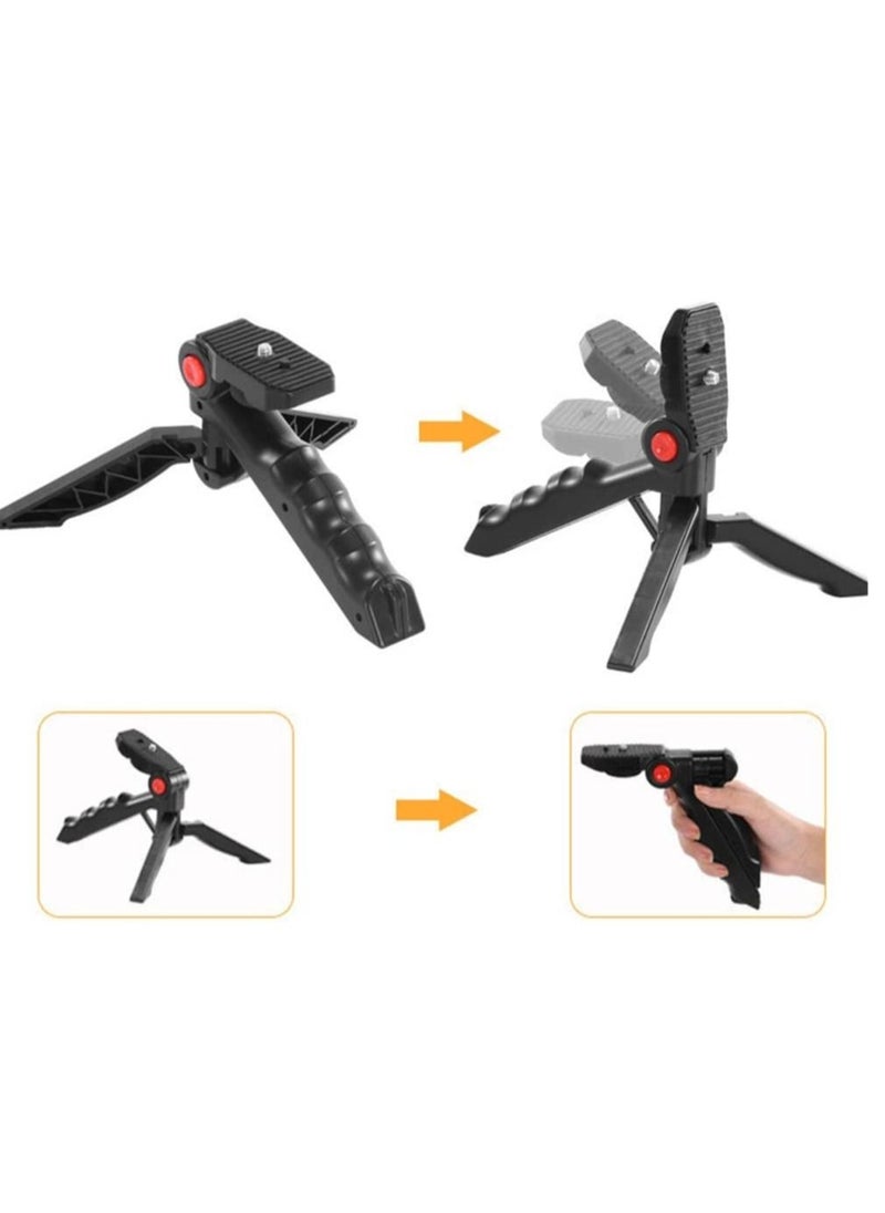 Generic - Tripod Holder, Video Kit Accessories, Table Tripod Phone Holder, Microphone LED Video Light Remote Shutter, for Phone Video Recording, for YouTube, for Vlog (black) - Image 1