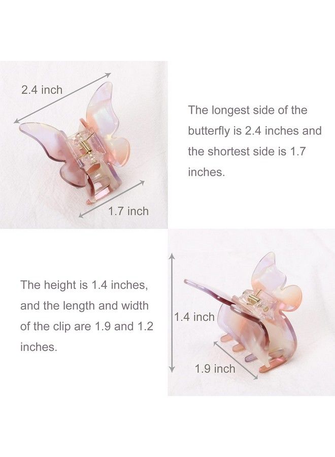 NAISIER Butterfly Hair Clips Tortoise Shell Hair Claw Clips Jaw Clips 2.3 Inch Girls Butterfly Hair Claw Clips，Beautiful Butterfly Hair Clips Hair Accessories For Women Girls.(Mixed Color 3 Pack)  - Image 4