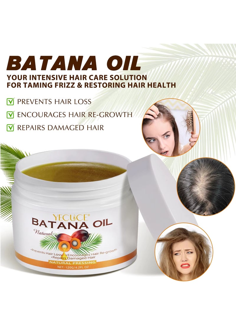 Yecuce 120g Natural Batana Oil Hair Butter Raw Batana Oil for Hair Growth with Castor Seed Oil and Shea Butter Batana Oil Enhance Hair Strength Prevent Hair Loss Repair Splitting Drying Hair Growth Oil  - Image 2