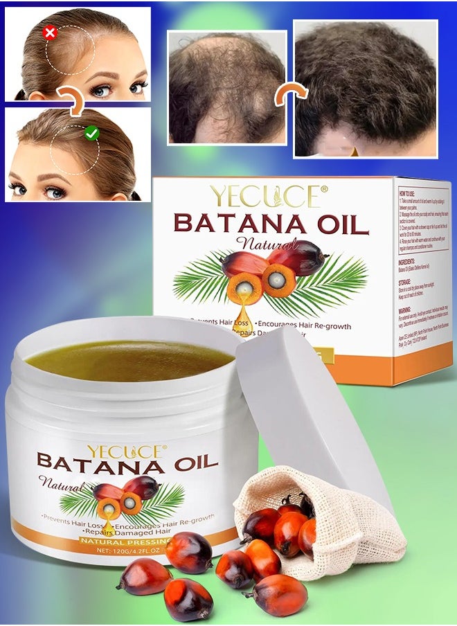 Yecuce 120g Natural Batana Oil Hair Butter Raw Batana Oil for Hair Growth with Castor Seed Oil and Shea Butter Batana Oil Enhance Hair Strength Prevent Hair Loss Repair Splitting Drying Hair Growth Oil  - Image 1