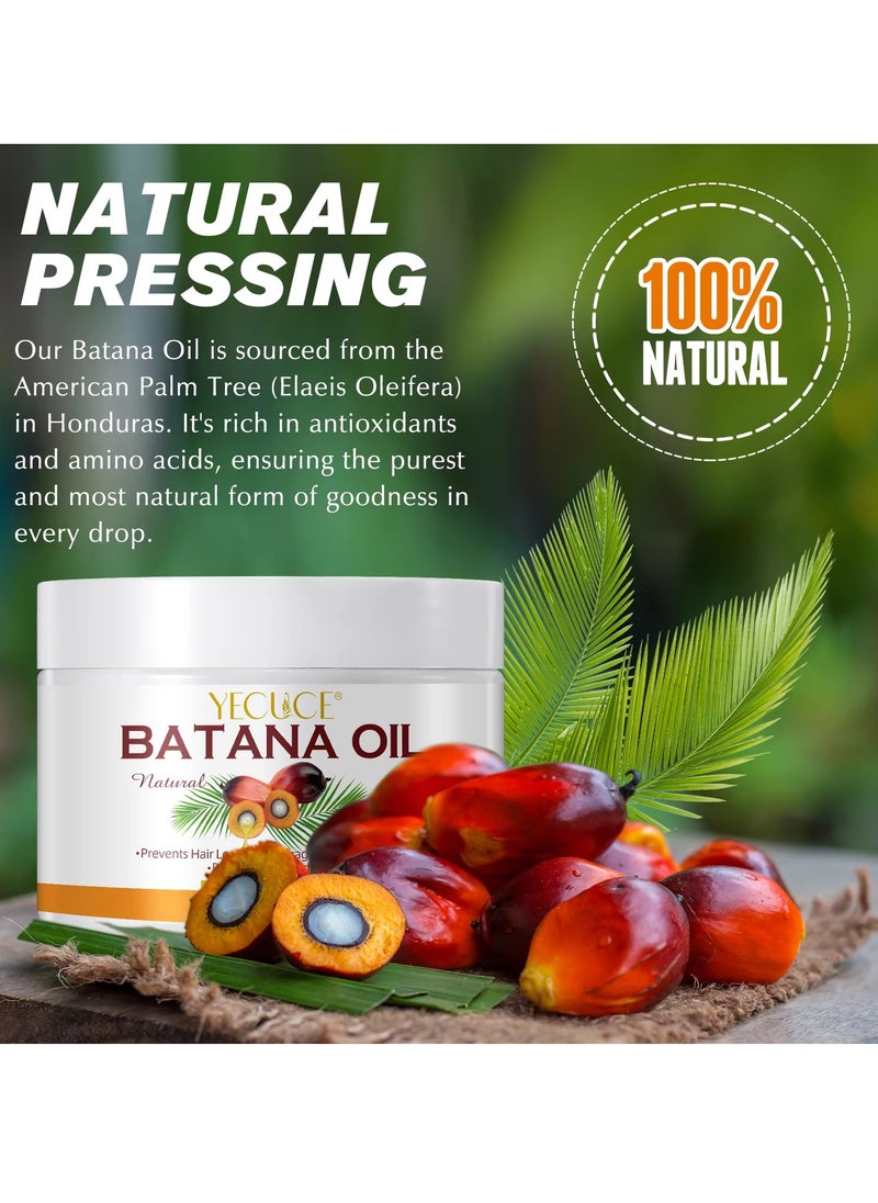 Yecuce 120g Natural Batana Oil Hair Butter Raw Batana Oil for Hair Growth with Castor Seed Oil and Shea Butter Batana Oil Enhance Hair Strength Prevent Hair Loss Repair Splitting Drying Hair Growth Oil  - Image 3