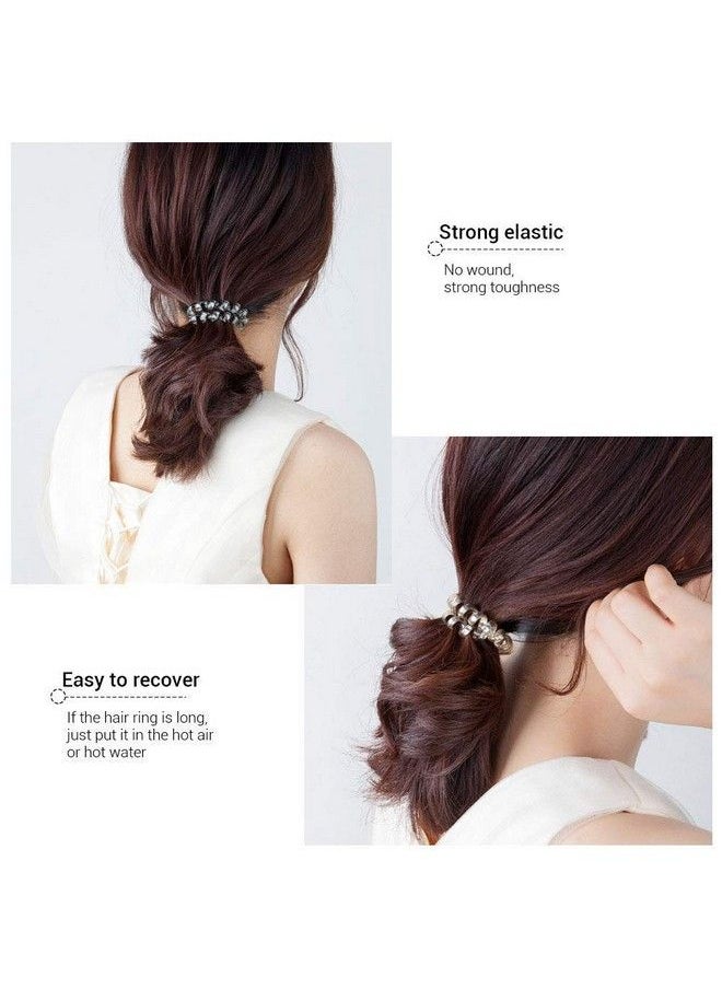 FOK 4 Pcs Spiral Transparent Elastic Hair Tie Rubber Bands For Girls And Women Random Color  - Image 5