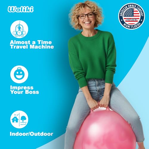 WALIKI Hopper Ball for Adults | 29" Pink Jumping Ball | Hippity Hop | Sit & Bounce Fun Outdoor Game for Parties & Family Activities - Image 2
