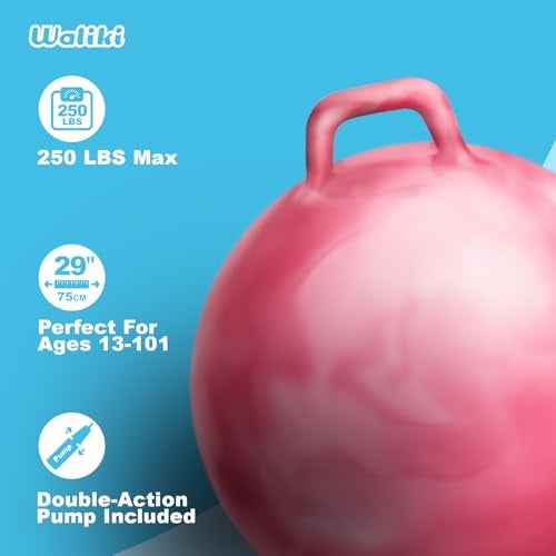 WALIKI Hopper Ball for Adults | 29" Pink Jumping Ball | Hippity Hop | Sit & Bounce Fun Outdoor Game for Parties & Family Activities - Image 3