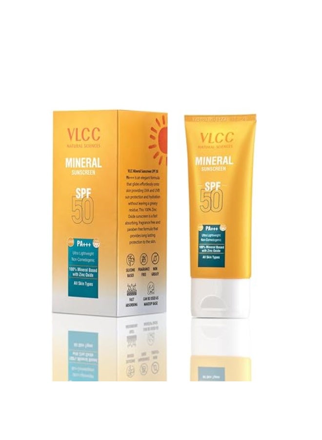 VLCC Mineral Sunscreen Spf 50 Pa+++ - 50G, Ultra Lightweight, And Non-Comedogenic, Sun Protection From Uva & Uvb Rays, 100% Mineral Based With Zinc Oxide. - All - Image 4