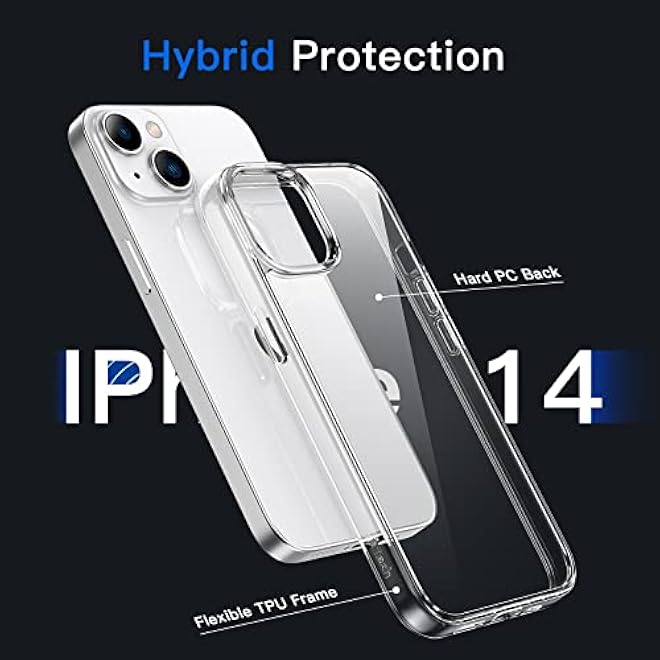 JETech Case for iPhone 14 61Inch NonYellowing Shockproof Phone Bumper Cover AntiScratch Clear Back Clear - Image 3