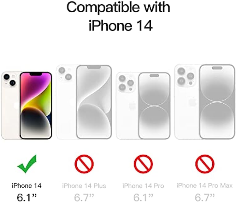 JETech Case for iPhone 14 61Inch NonYellowing Shockproof Phone Bumper Cover AntiScratch Clear Back Clear - Image 2