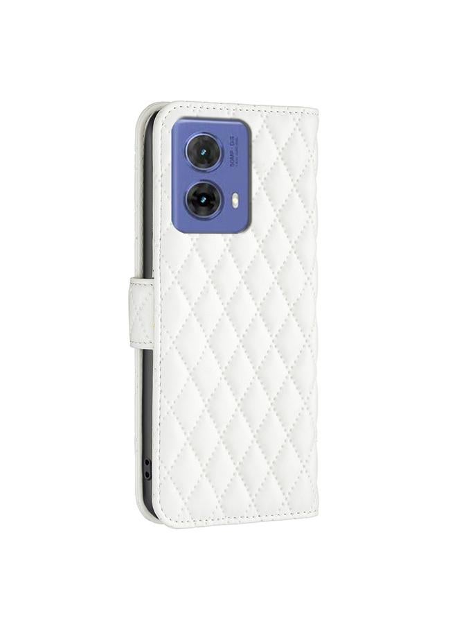 S-TOP Case For Motorola Moto G85 Diamond Lattice Wallet Flip Leather Phone Case - Image 4