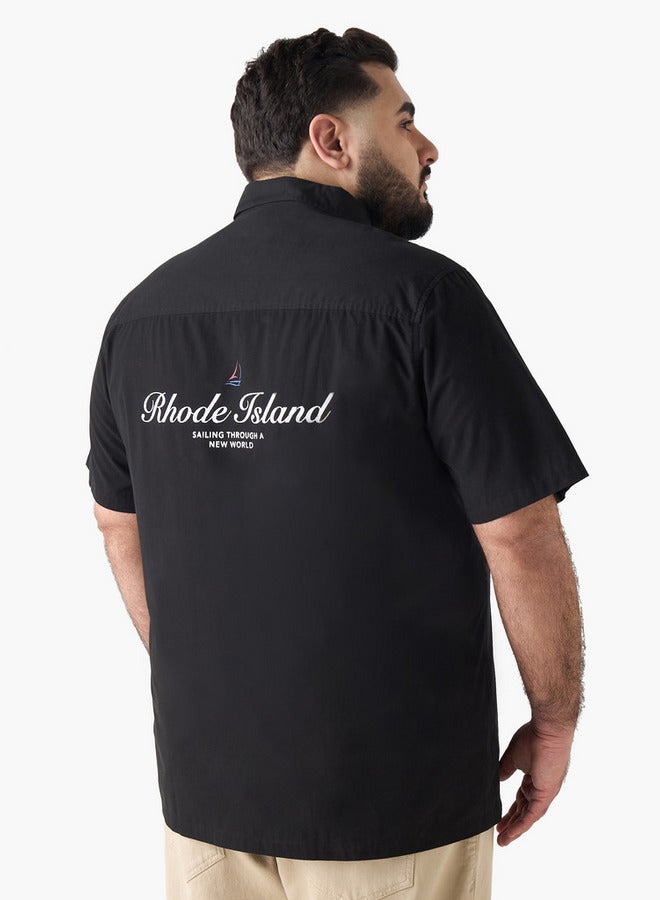 Maxim Men Regular Fit Collared Rhode Island Print Short Sleeves Shirt - Image 2