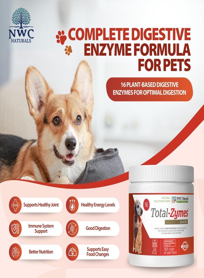 NWC Naturals Total-Zymes Digestive Enzymes for Cats and Dogs, Unflavored, Gut Health with Prebiotic to Support Food Digestion & Absorption, 365 Servings - 8 Ounces - Image 2