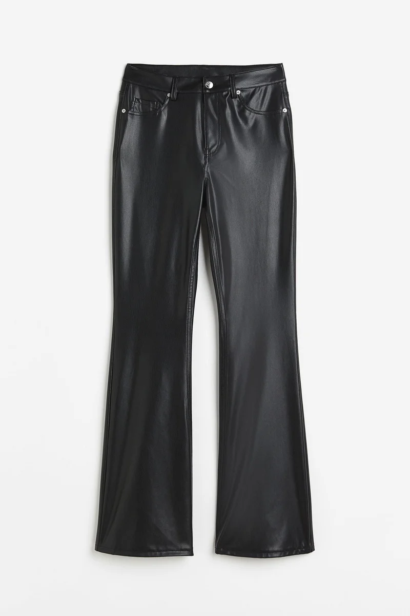 H&M Pu Flared High Waist Jeans