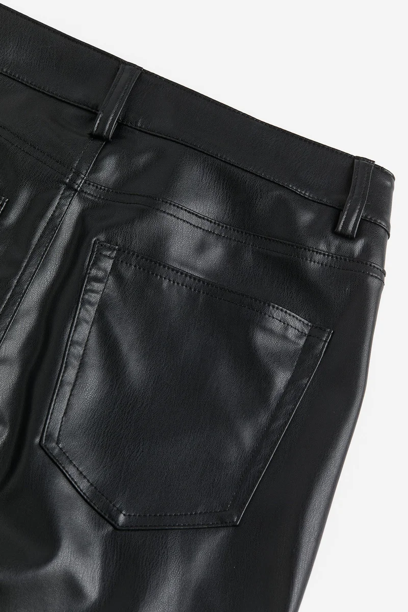 H&M Pu Flared High Waist Jeans