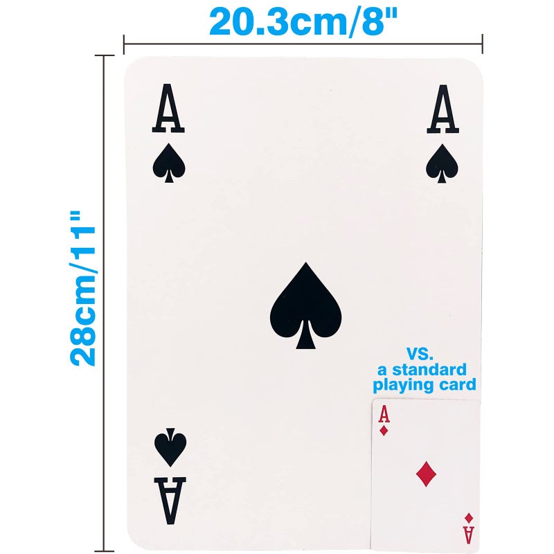 Yuanhe Jumbo Giant Playing Card Deck - 8X11 Inch Large Oversized Cards - Super Big Game Theme Full Deck - For Kids, Adults, Casino Party Decorations - Image 4