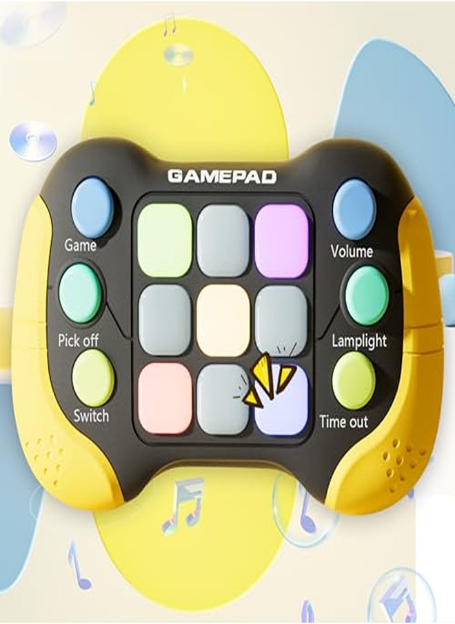 Generic Pop It Game Fidget Toy 2024 Model - 4-Mode Light & Music, Travel Game for Kids, Compact Anti-Stress Puzzle Gadget (Black & Yellow)  - Image 1