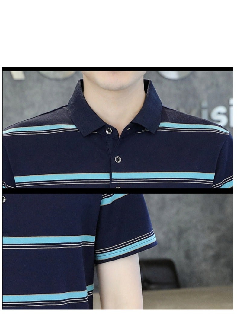 Men's Pure Cotton Short Sleeved T-shirt Casual POLO Shirt  - Image 2