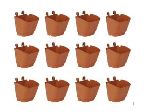 CAPPL Plastic Vertical Garden Wall Hanging Planter, Standard, Terracotta Color, (12 Pcs) - Image 1