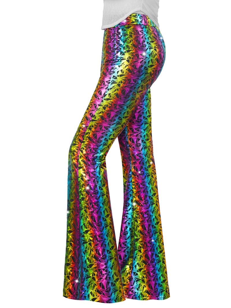 Nawgut Sequin Flare Pants Sparkly Glitter High Waisted Bell Bottoms Leggings Party Disco Clubwear for Women-Small - Image 1