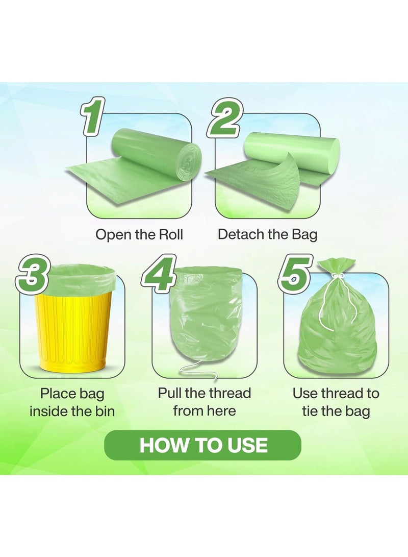 شاليمار بريميوم OXO - شاليمار القابل للتحلل الحيوي 30 قطعة - كيس قمامة ثقيل بسعة 65 جالون، 107x122 – سلة قمامة/أكياس قمامة/نفايات مضادة للتسرب – تتسع لصناديق 60 إلى 65 جالون – خضراء - Image 2