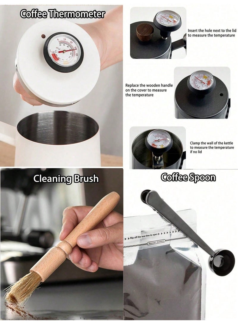 choxila 13pcs/set Drip Coffee Set with Storage Box, V02 Coffee Set, Hand Drip Coffee Accessories Set, V02 Coffee Set Includes Coffee Dripper, Coffee Pot, Coffee Filter Paper, Grinder, Coffee Cup, Digital Scale, Coffee Scoop, Cleaning Brush, Gift for Coffee Lovers/Family/Coffee Enthusiasts, for Home, Cafe, Camping, Office, Coffee Corner - Image 5