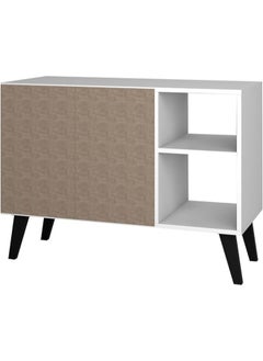 Home Box Wooden Storage Cabinet Cupboard 4-Shelf Engineered Wood Sideboard in White 33x90x65 cm  - Image 5