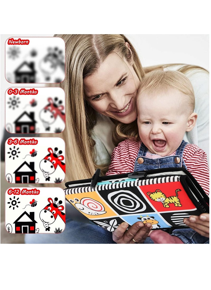 AIPINQI - Baby Floor Mirror Tummy Time Toys Foldable Activity Center Black and White High Contrast Toys for Infants 0-12 Months - Image 1
