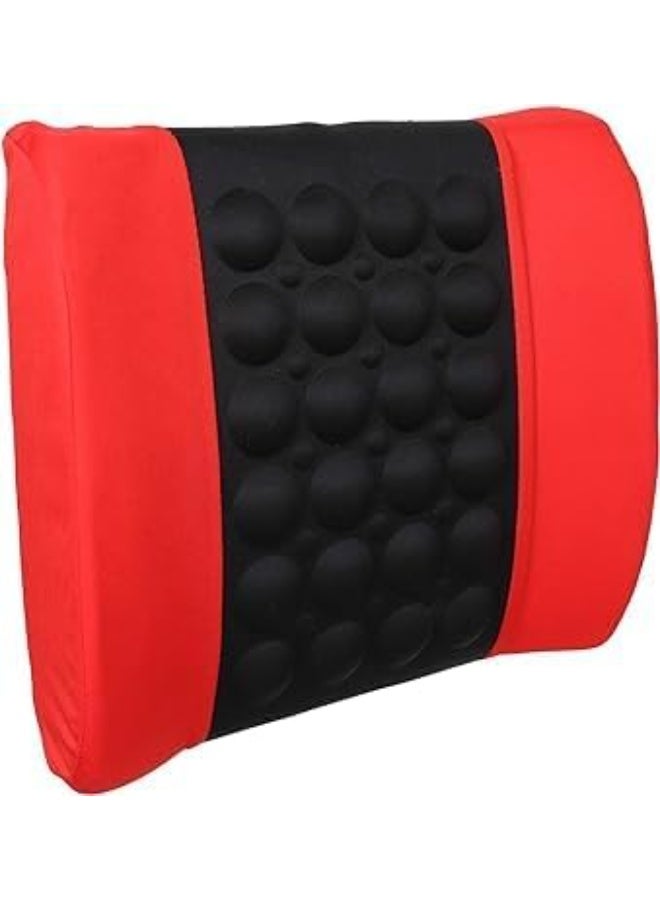 Generic Car Seat Back Support with Massage Function – Black and Red - Image 1