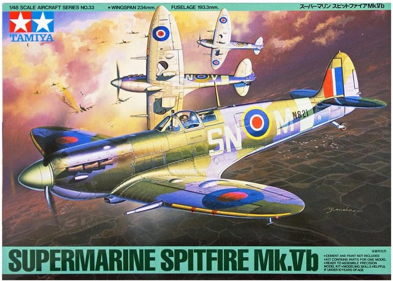 Tamiya 1:48 Scale Supermarine Spitfire Mk.Vb Model Kit - Image 1