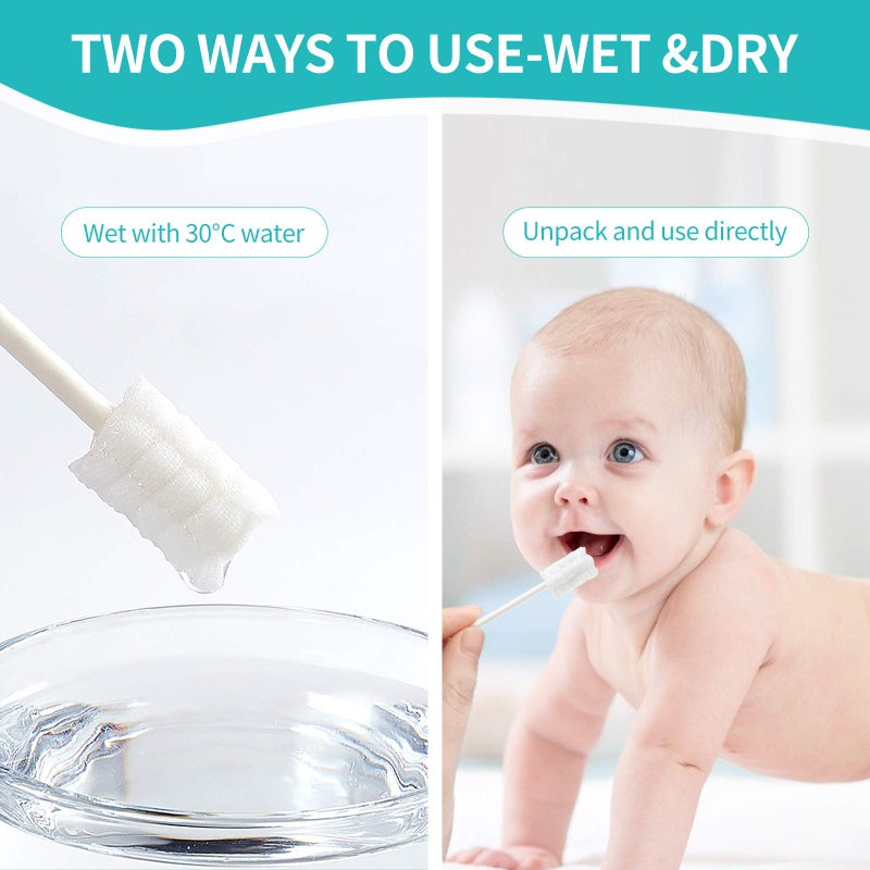 dearlomum Baby Tongue Cleaner, Newborn Toothbrush, 48PCS Disposable Infant Clean Mouth,Gauze Gum Cleaner Baby Oral Cleaning Stick Dental Care for 0-36 Month - Image 5