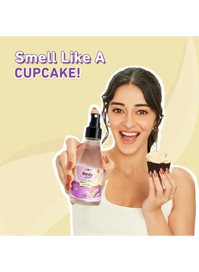 Plum  Plum BodyLovin' Vanilla Vibes Body Mist | 100% Vegan | Warm Vanilla Winter Fragrance Spray for Women | Instantly Refreshes  | Best Price UAE