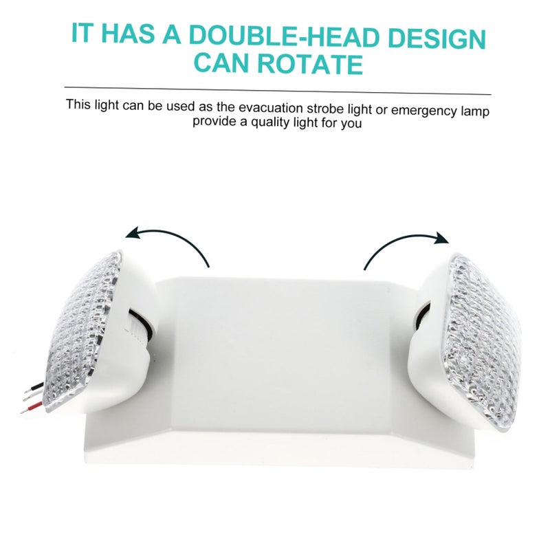 Double Head Emergency Light with Battery Backup Easy Install Compact Durable for Office School - Image 3